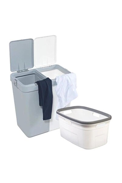 Motek 80 LT İKİLİ DOKUNMATİK ÇAMAŞIR SEPETİ + MOTEK ÇAMAŞIR SELESİ