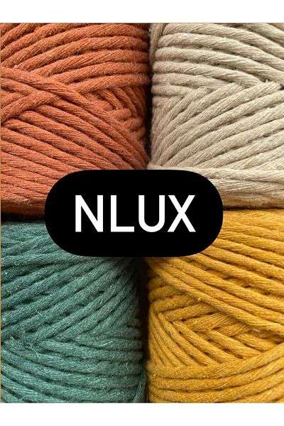 NLUX خيط مسح مكرامية 1 كجم - 3.0/3.5 ملم، 4x250 جرام قطن