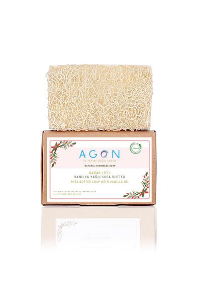 Agon Natural Shea Butter Soap with Vanilla Pumpkin Fiber - 120 Gr