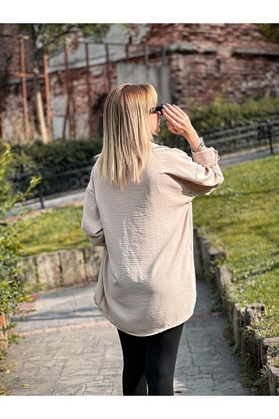 MFU collection Cămașă oversize pentru damă, fluidă din in - Croială largă