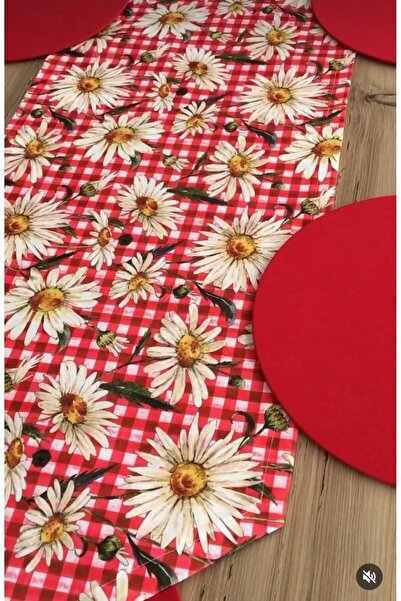 Premier American & service runner sunflower patterned red runner 6 two mdf charger set red