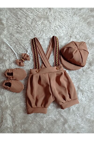 AgTasarım Taba Kahve Doğum Günü Konsept Salopet Takım