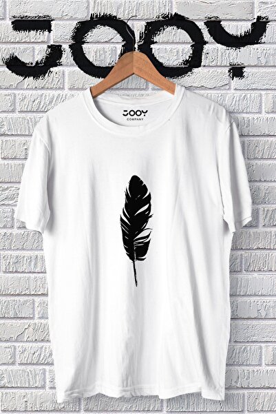 Jooy Company Unisex Lover Combination Leaf Design Λευκό Oversize Tshirt Σετ 2 τεμαχίων