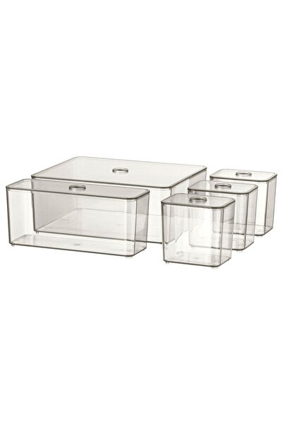 IKEA Smoked Godmorgon Organizer Box Set 5 Piece Organizer Box Set