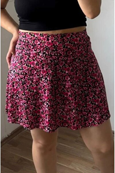 KaSheHa Lila Helen Kumaş Çıtır Volanlı Mini Şort Etek 40 Cm