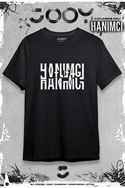 Jooy Company Hanımcı Beyci Lover Combination Folded Design Μαύρο Oversize Tshirt Σετ 2 τεμαχίων