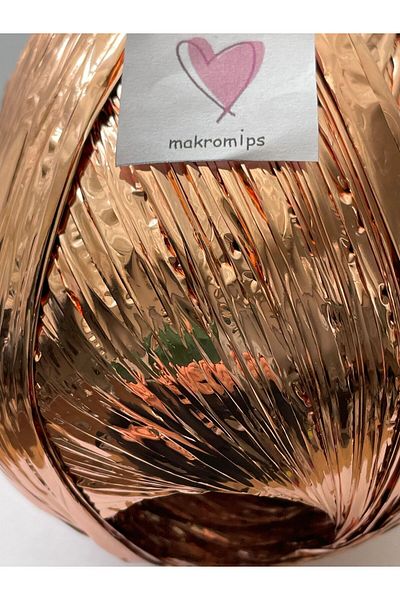 Makromİps Premium Metallic Paper - Shiny Evening Dress Polyester Bag and Hat Decorated Knitted Rope