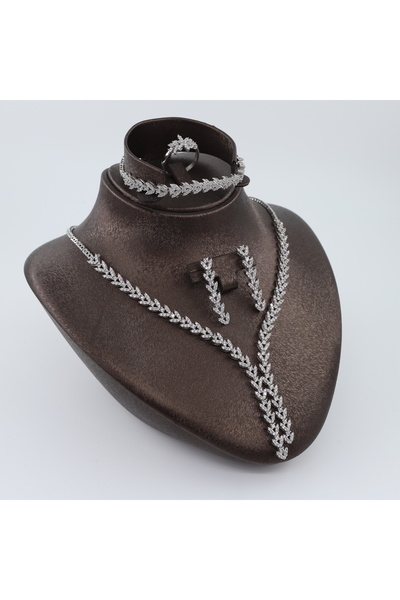 Gezer Kuyumculuk 925 Ayar Gümüş Beyaz Altın Rodyumlu Pırlanta Modeli Zirkon T...