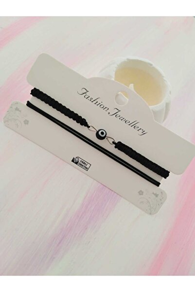 nasclaycollection Valentine's Day Special: Black Couple Bracelet with Double ...