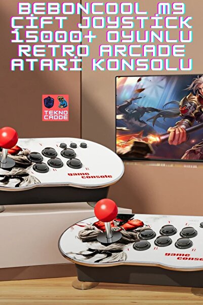 beboncool M9 64GB Çift Joystick 4K HDMİ 15000+ OYUNLU RETRO ARCADE OYUN KONSO...