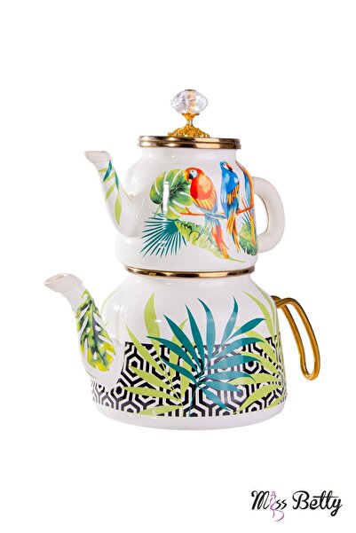 Miss Betty Parrot Emaye Çaydanlık