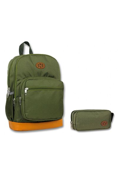 ÜMİT ÇANTA Ümit Bag Four Compartment Green Primary School Bag and Pencil Bag Set - Boy