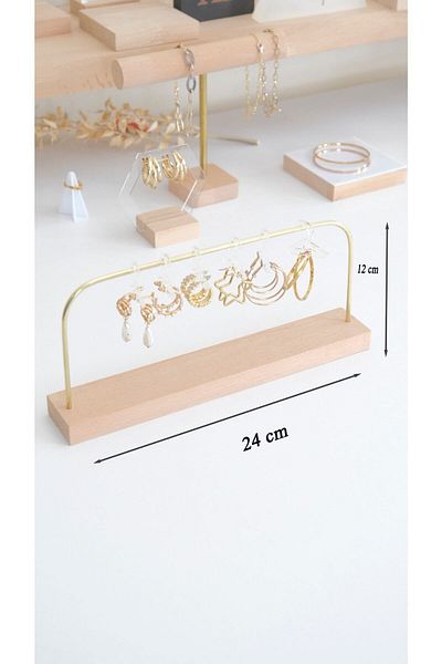 Kpleksi Ghost Earring Hanger #transparent Brass And Wooden Stand For Earrings