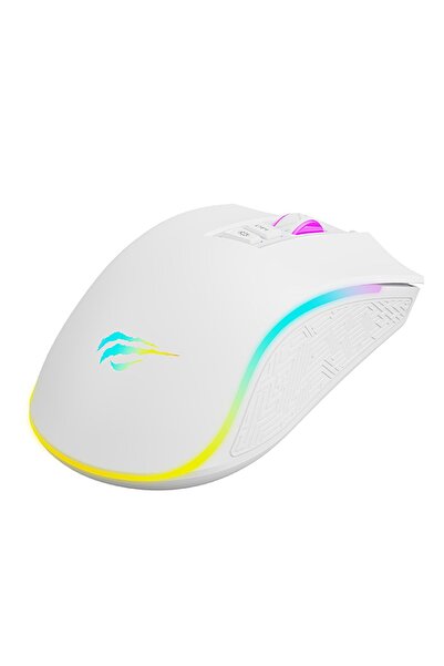 Havit Gamenote MS1034 RGB Gaming Makrolu Programlanabilir Oyuncu Mouse - Beyaz