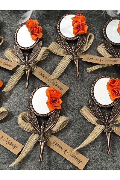 Denseden Kına Gecesi Nişan Düğün Hediyelik Melek Ayna Metal Hediyelik Paket 25 Adet