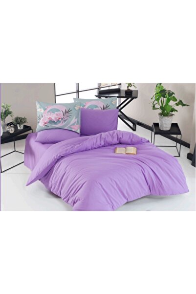 CHARLOTTE طقم غطاء لحاف فردي أوركيد - 100% قطن، 2 كيس وسادة