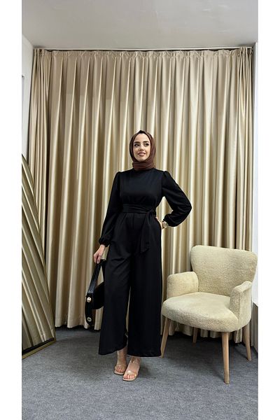 HB MODA COLLECTİON Ολόσωμη φόρμα Hijab με τυλιγμένη φαρδιά ζώνη