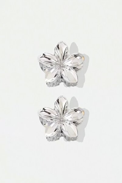 little Luv Σετ αγκράφες Lotus 2 τεμαχίων σε ασημί χρώμα