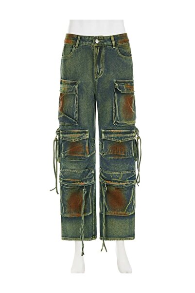ARDSU Mıcas Kadın Denim Pantolon, Çok Çepli ve Geniş Kesim