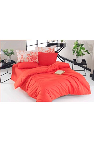 CHARLOTTE طقم غطاء لحاف مزدوج سادة من أجاثا - 100% قطن، 4 أغطية وسائد