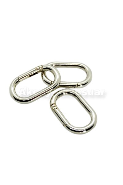 Akçay Aksesuar 10 ADET 3 CM OVAL YAYLI HALKA ÇANTA HALKASI