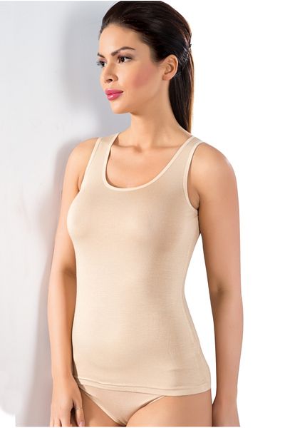by İGP Nude Bamboo Lycra Women's Oversize Large Size Undershirt - Thick Straps