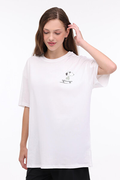 lumberjack WL SALLY 11GFL1006 4FX Ekru Kadın Kısa Kol T-Shirt