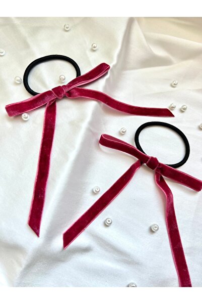 HİFFA Set de catarame cu fundă din catifea de mătase - 2 bucăți elastic