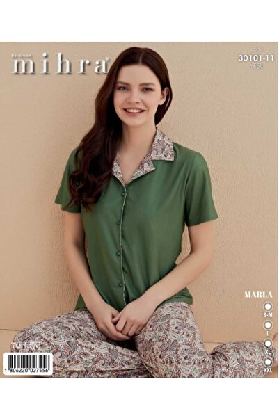 Mihra Set pijama cu jumătate de mânecă 30101-11 VERDE Set pijama 30101-11 VERDE