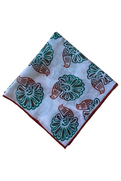 leillART White Peacock Patterned Women's Hair Bandana