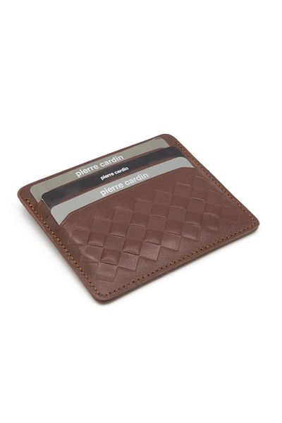 Pierre Cardin Tan Unisex Leather Card Holder - 0046t09