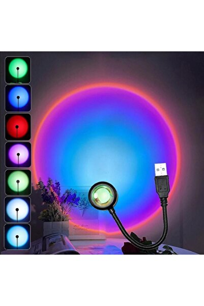 sgeteknoloji USB LED 7 RENK 14 MOD PROJEKTÖR LAMBASI FOTOĞRAF VE VİDEO ÇEKİM IŞIĞI DEKORATİF IŞIK