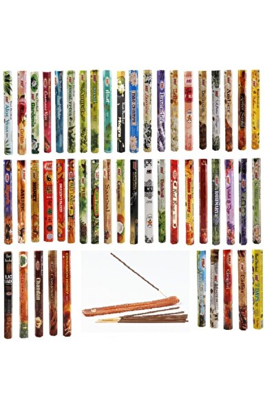 HARİ DARSHAN Özel Seçim 50 Koku 1000 Adet Çubuk Tütsü 1 Kayık Tütsülük Hediye...