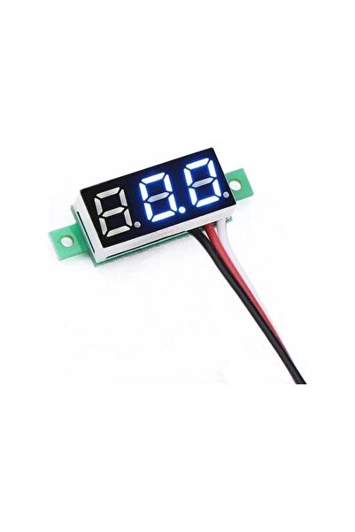 Koodmax 0.28'' Inch Dc 0-100V Mini Digital Voltmetre 3 Kablolu - Mavi Led