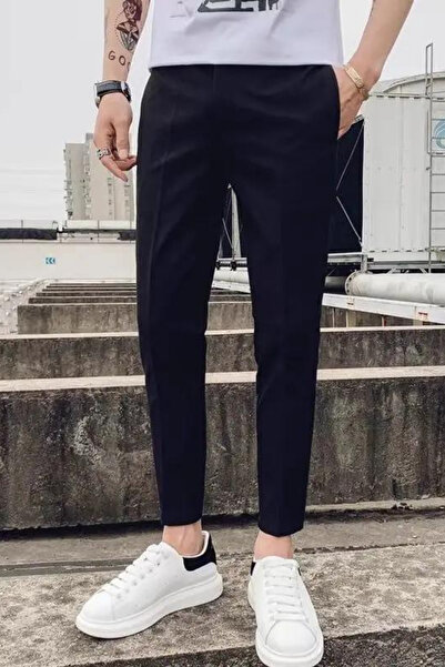 OKULCUBABA Crne školske pantalone za muškarce - standardni kroj, Sezonsko , u...