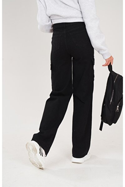 LAMİRAMOOD Black Cargo Pocket High Waist Super Quality