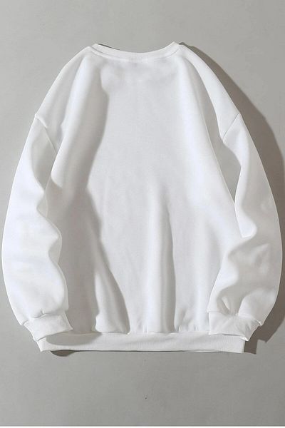 MODAGEN Dámská bílá mikina s potiskem Los Angeles Crew Neck Los Angeles