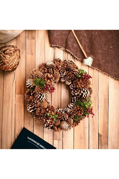 İDOL Ghirlandă decorativă cu conuri de 30 cm - Ornament pentru ușă și ornamen...