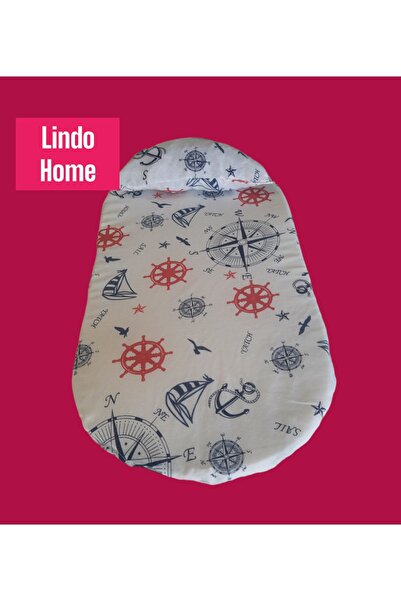 LindoHome Baby Changing Mat and Pillow, Natural Cotton Fabric 70X40 cm
