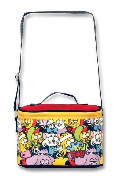 ÜMİT ÇANTA Yellow King Şakir Patterned Thermal Insulated Lunch Box and Pen Holder Set for Boys