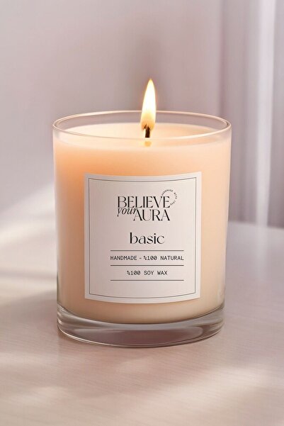Believe Your Aura Kokusuz Doğal Mum - %100 Doğal Soya Mumu Aromaterapi ve Dek...