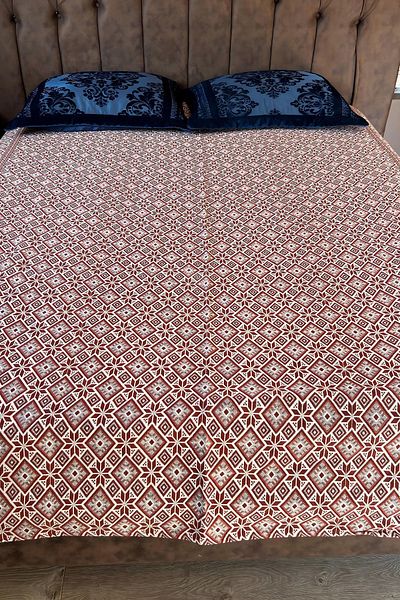 Bahtiyar İpek Burgundy Diamond Pattern Cotton Pique
