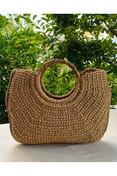 çanta tasarımcısı El Örgü Jüt Renkli Kağıt İp Çanta