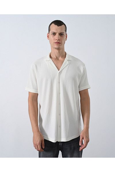 İLKCET MODA Ανδρικό πουκάμισο - Oversize Άνετο Ύφασμα