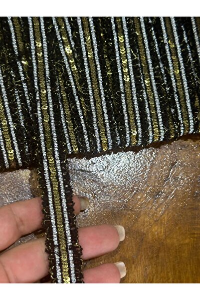 Gönülden Tasarım هواية ملابس بطول 1 متر - شريط خياطة مطرز بالترتر بطول 2 سم