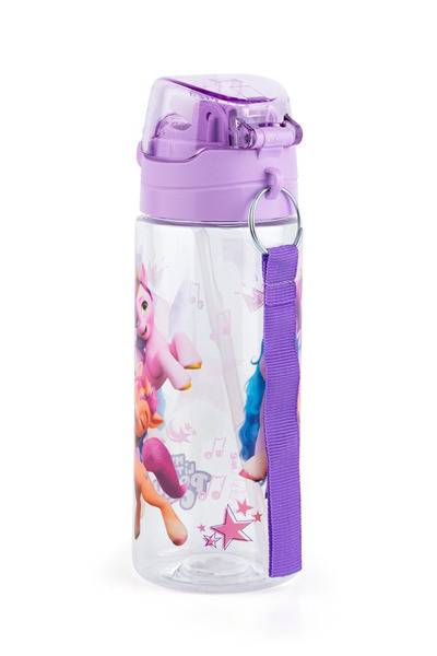 MY LITTLE PONY Licensed Certified School Water Bottle with Straw and Button Protective Cover Student Water Bottle