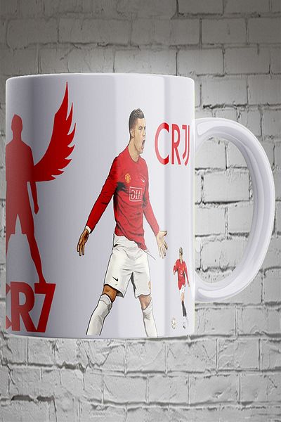 remonz كوب بورسلين بطبعة كريستيانو رونالدو Cr7 3 جوانب