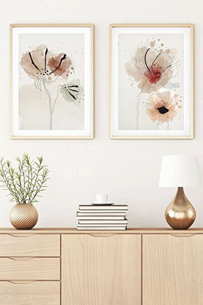 woodhomeworks Ahşap Çerçeveli Soyut Tablo