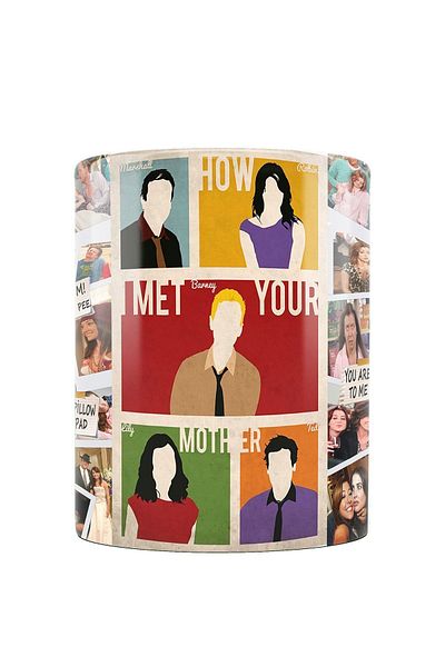 remonz كوب بورسلين مطبوع عليه ألبوم صور How I Met Your Mother Lilly مع هدية على قاعدة خشبية