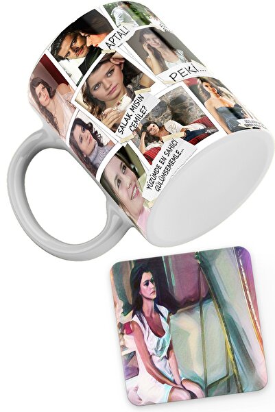 remonz Unforgettable Series Characters Series Bihter Printed 100% Porcelain Mug and Cup Pad